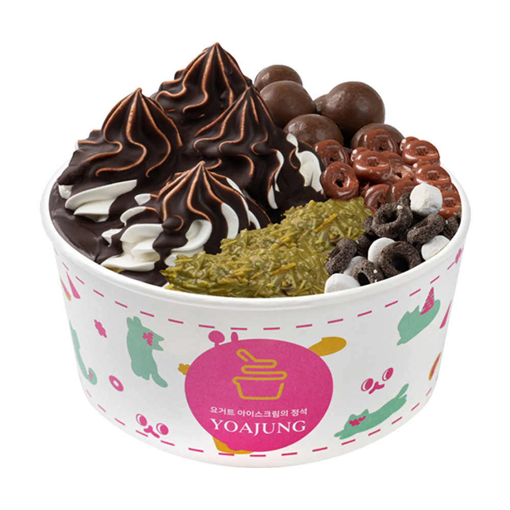 프리미엄 토핑 빠삭 두바이 초코쉘+요거트아이스크림+오레오오즈+몰티져스+요아정초코링