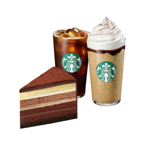 [시원한 당충전 세트] 아이스카페아메리카노T+칩앤칩모카프라푸치노T+진한가나슈9레이어케이크
