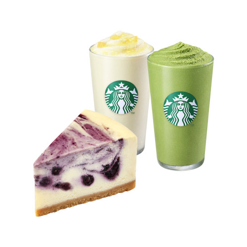 [꾸덕한 여름 디저트] 피치요거트블렌디드T+제주말차요거트블렌디드T+블루베리마블치즈케이크