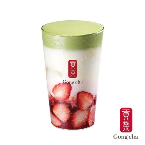 딸기 말차 밀크티