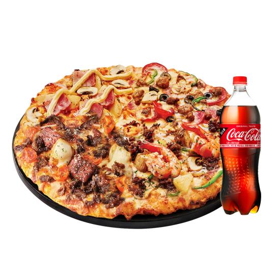 도미노피자 베스트콰트로 피자L + 콜라1.25L