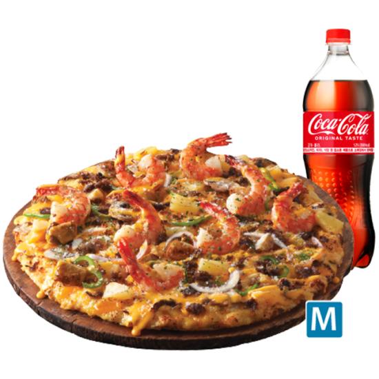 도미노피자 블랙타이거슈림프M+콜라1.25L