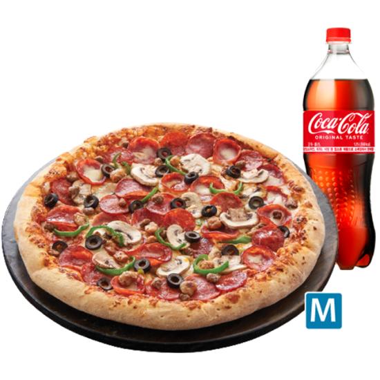 도미노피자 슈퍼디럭스M(오리지널)+콜라 1.25L