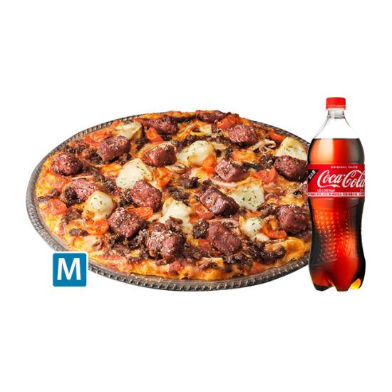 도미노피자 와일드 와일드 웨스트 스테이크 피자 M+콜라 1.25L