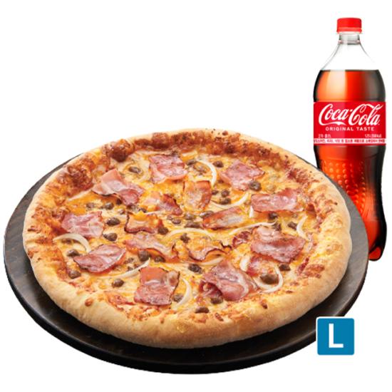 도미노피자 베이컨체더치즈L(씬)+콜라 1.25L