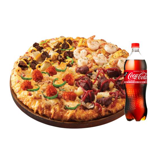 도미노피자 블록버스터 4 피자 L + 콜라1.25L