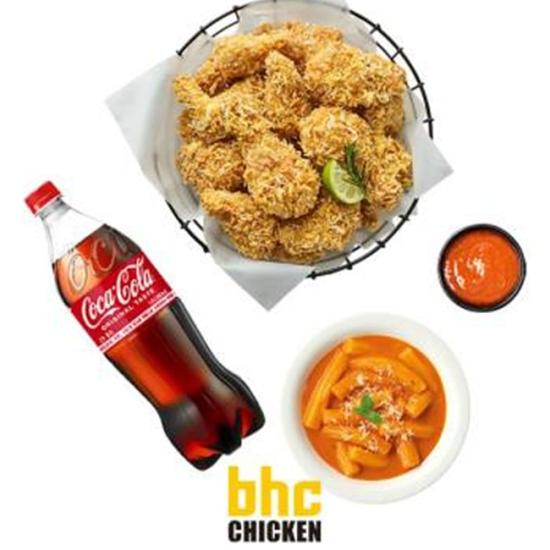 BHC 콰삭킹+분모자 로제 떡볶이+콜라1.25L
