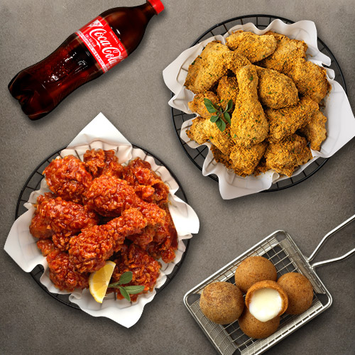 뿌링클+양념치킨+치즈볼+콜라1.25L