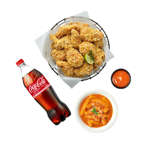 콰삭킹+분모자로제떡볶이+콜라1.25L