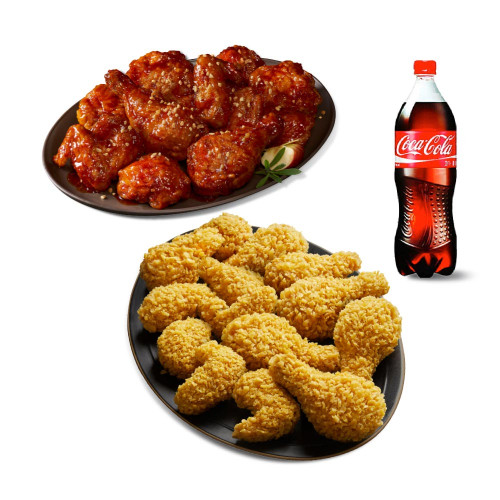 황금올리브치킨(콤보)+BBQ 양념치킨+콜라1.25L