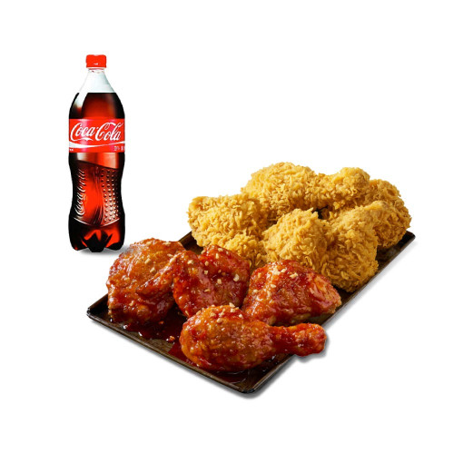 황올반+BBQ양념반+콜라1.25L