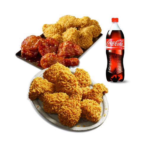 황올반+BBQ양념반+크리스피반+콜라1.25L