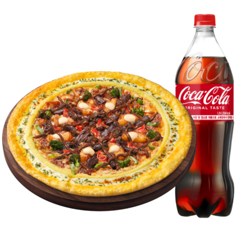 블랙 BBQ 스테이크 뇨끼 리치골드M + 콜라 1.25L