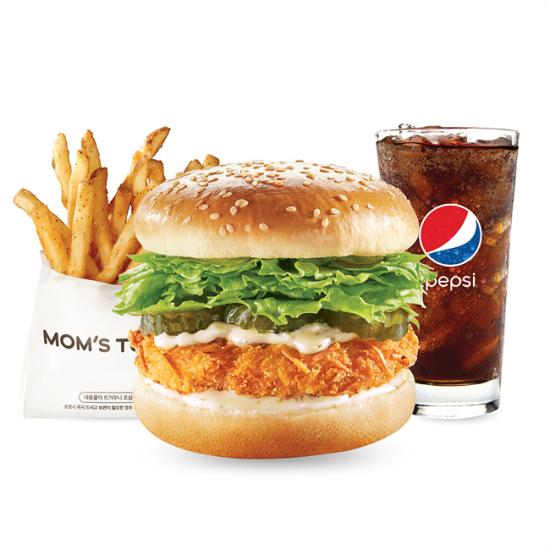 맘스터치  통새우버거 세트