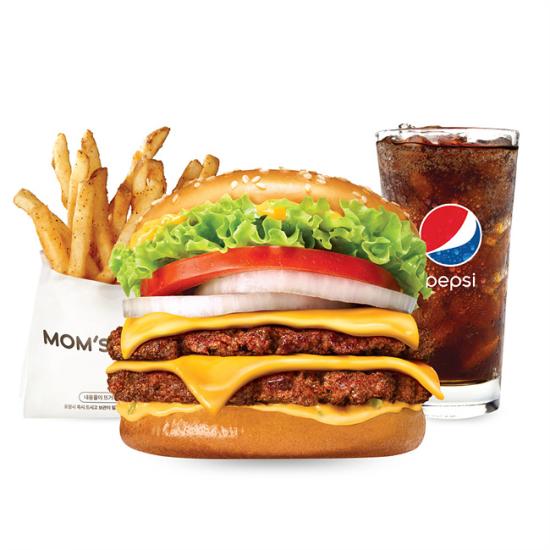 맘스터치  그릴드더블비프버거 세트