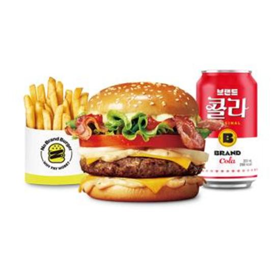 노브랜드버거 트리플 베이컨 버거세트