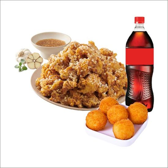 노랑통닭 (레귤러/순살)알싸한마늘치킨+오리지널치즈볼+콜라1.25L