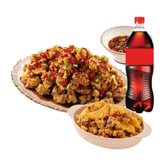 노랑통닭 (레귤러/순살)칼칼한청양치킨+똥집튀김+콜라1.25L