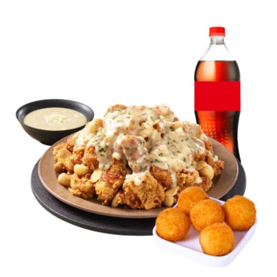 노랑통닭 (오리지널/콤보)갈릭 인 더 딥+오리지널치즈볼+콜라1.25L