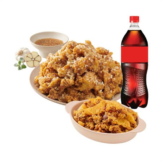 노랑통닭 (레귤러/순살)알싸한마늘치킨+똥집튀김+콜라1.25L
