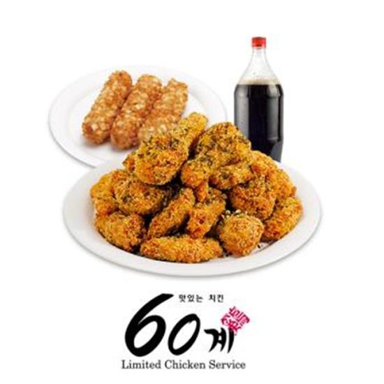 60계치킨 크크크치킨&포테이토치즈스틱&콜라1.25L