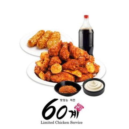 60계치킨 쯔란치킨(윙봉)&포테이토치즈스틱&콜라1.25L