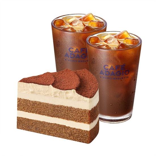 파리바게뜨 티라미수케이크(조각)+아이스 아메리카노 2잔