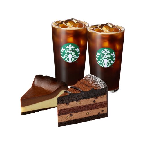 [진한 감사의 마음] 아이스 카페 아메리카노T 2잔+바스크초코치즈케이크+초콜릿크런치케이크
