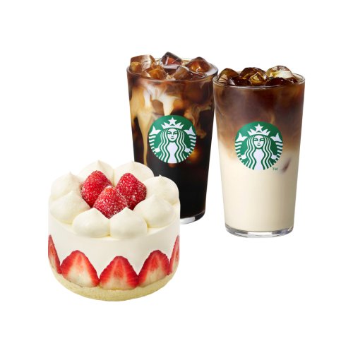 [오늘도 파이팅] 바닐라 크림 콜드 브루T+오트 콜드 브루T+딸기 프레지에 케이크