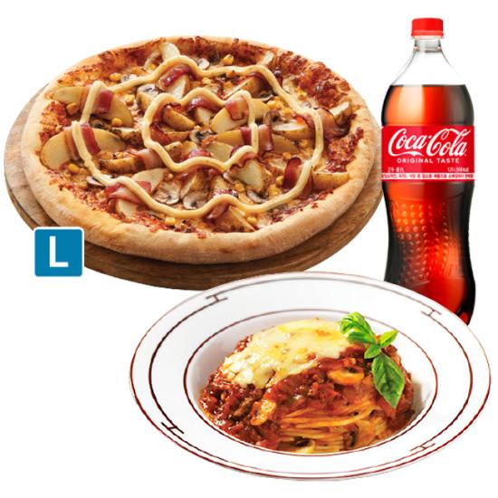 도미노피자 포테이토오리지널L+ 뉴치볼스파게티+콜라1.25