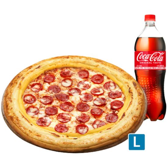 도미노피자 페퍼로니 치즈버스트 L + 콜라 1.25L