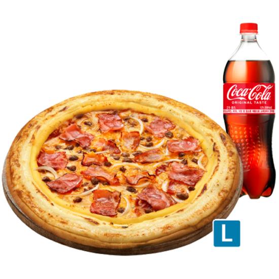 도미노피자 베이컨체더치즈 치즈버스트 L + 콜라 1.25L