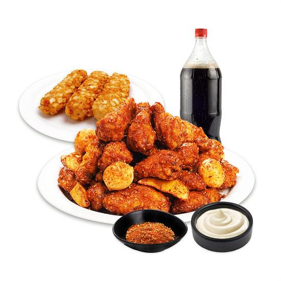 60계치킨 쯔란치킨(윙봉)&포테이토치즈스틱&콜라1.25L