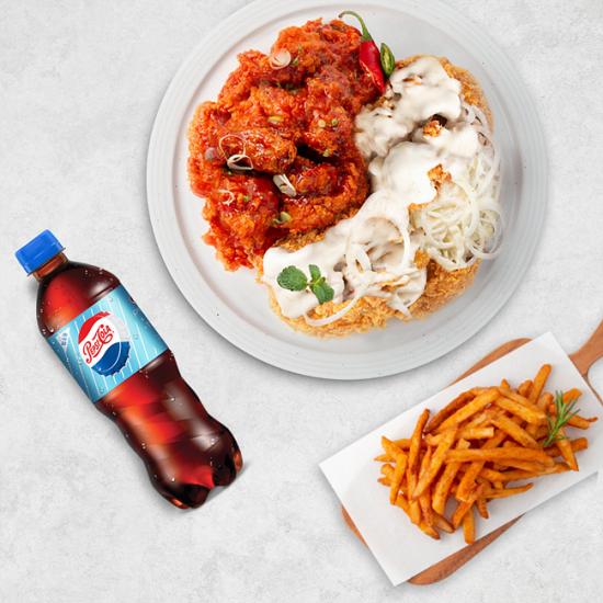 네네치킨 순살크리미언반핫블링반+콜라(1.25L)+감자
