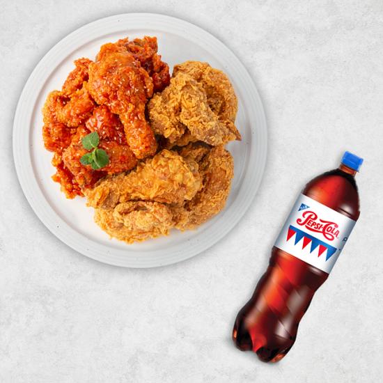 네네치킨 양념반후라이드반+콜라(1.25L)