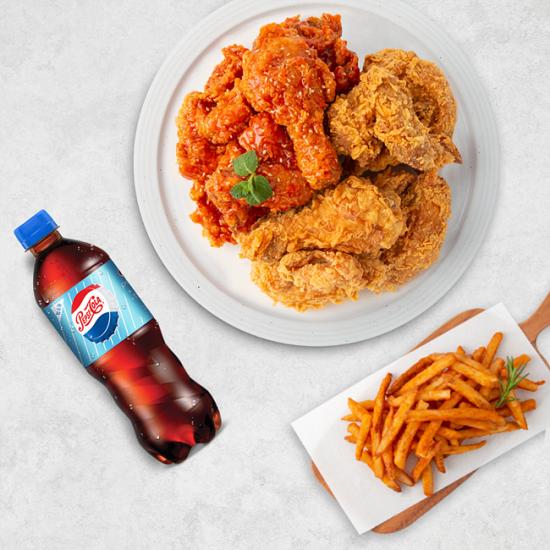 네네치킨 양념반후라이드반+콜라(1.25L)+감자