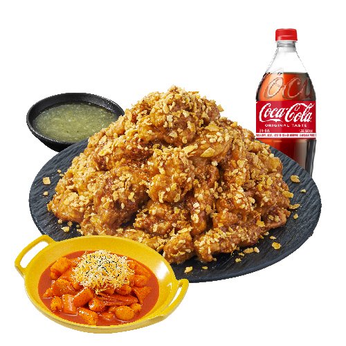 (순살/뼈)우도 땅콩 치킨+떡볶이+콜라1.25L