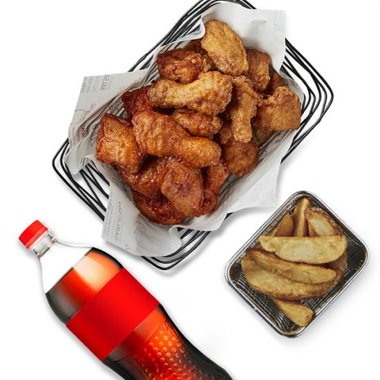 교촌치킨 반반한마리[간장+레드]웨지감자세트