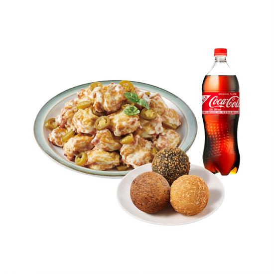푸라닭 순(다리)살 고추마요+3색볼(3구)+콜라 1.25L