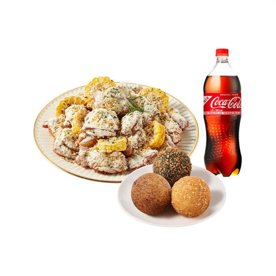 푸라닭 순(다리)살 콘소메이징+3색볼(3구)+콜라 1.25L