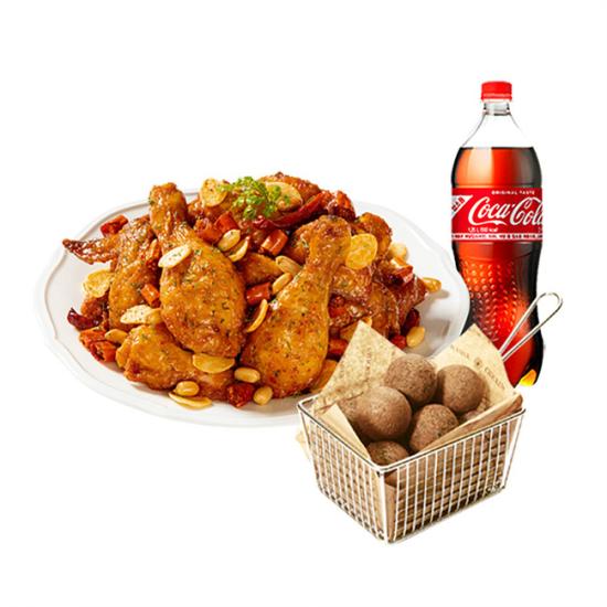푸라닭 일품깐풍+블랙치즈볼(5구)+콜라 1.25L