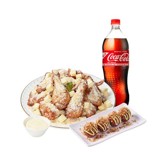 푸라닭 치즈인이유+타코볼(4구)+콜라 1.25L