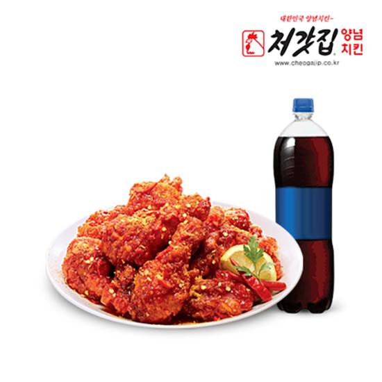 처갓집 양념치킨 100% 청양산 고추치킨+콜라1.25L