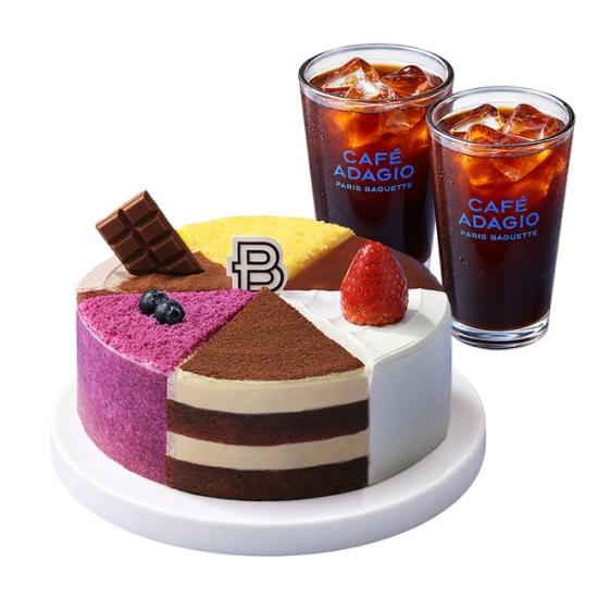 파리바게뜨 케이크 파티 세트(마이넘버원 케이크+아이스 아메리카노 2잔)