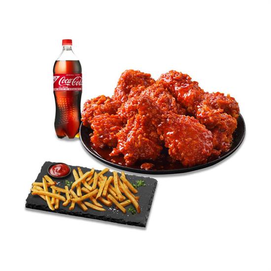 BBQ 매운양념치킨+BBQ감자튀김+콜라1.25L