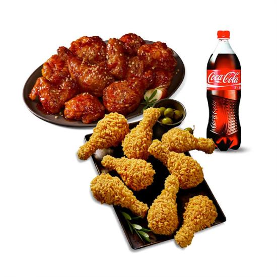 BBQ 황금올리브치킨(닭다리)+BBQ 양념치킨+콜라1.25L