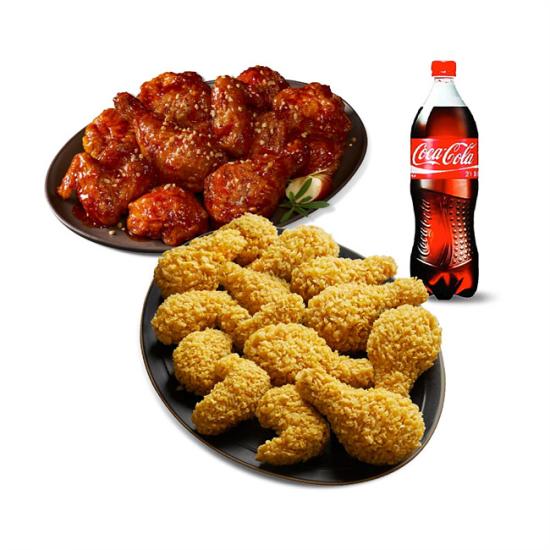 BBQ 황금올리브치킨(콤보)+BBQ 양념치킨+콜라1.25L