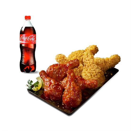 BBQ 황올반+BBQ양념반(닭다리)+콜라1.25L