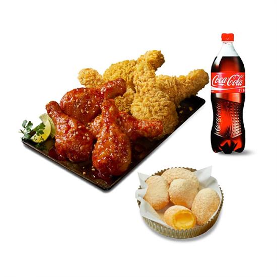 BBQ 황올반+BBQ양념반(닭다리)+황금알치즈볼+콜라1.25L