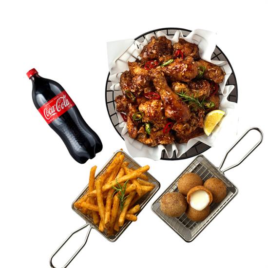 bhc 맛초킹+케이준프라이+치즈볼+콜라1.25L